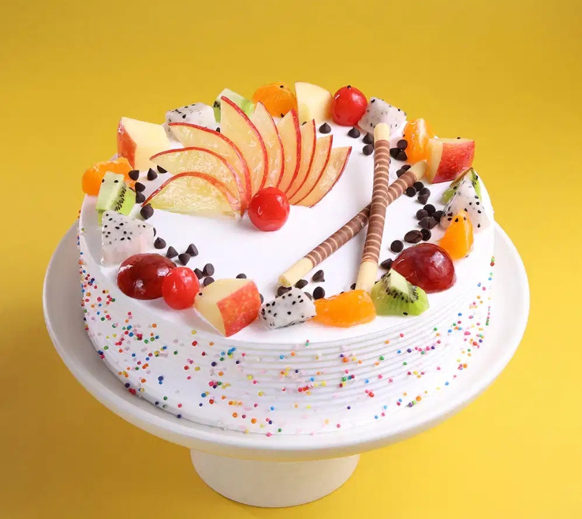 Fruits Sprinkles Vanilla Cake - Fresh Cake
