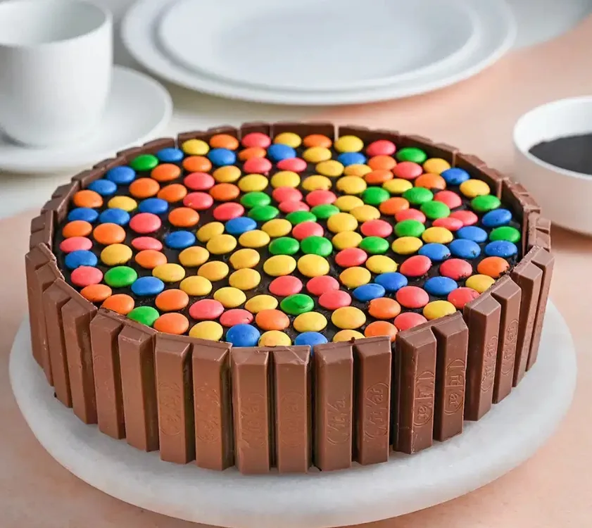 Gems & Kit Kat Chocolate Truffle Cake